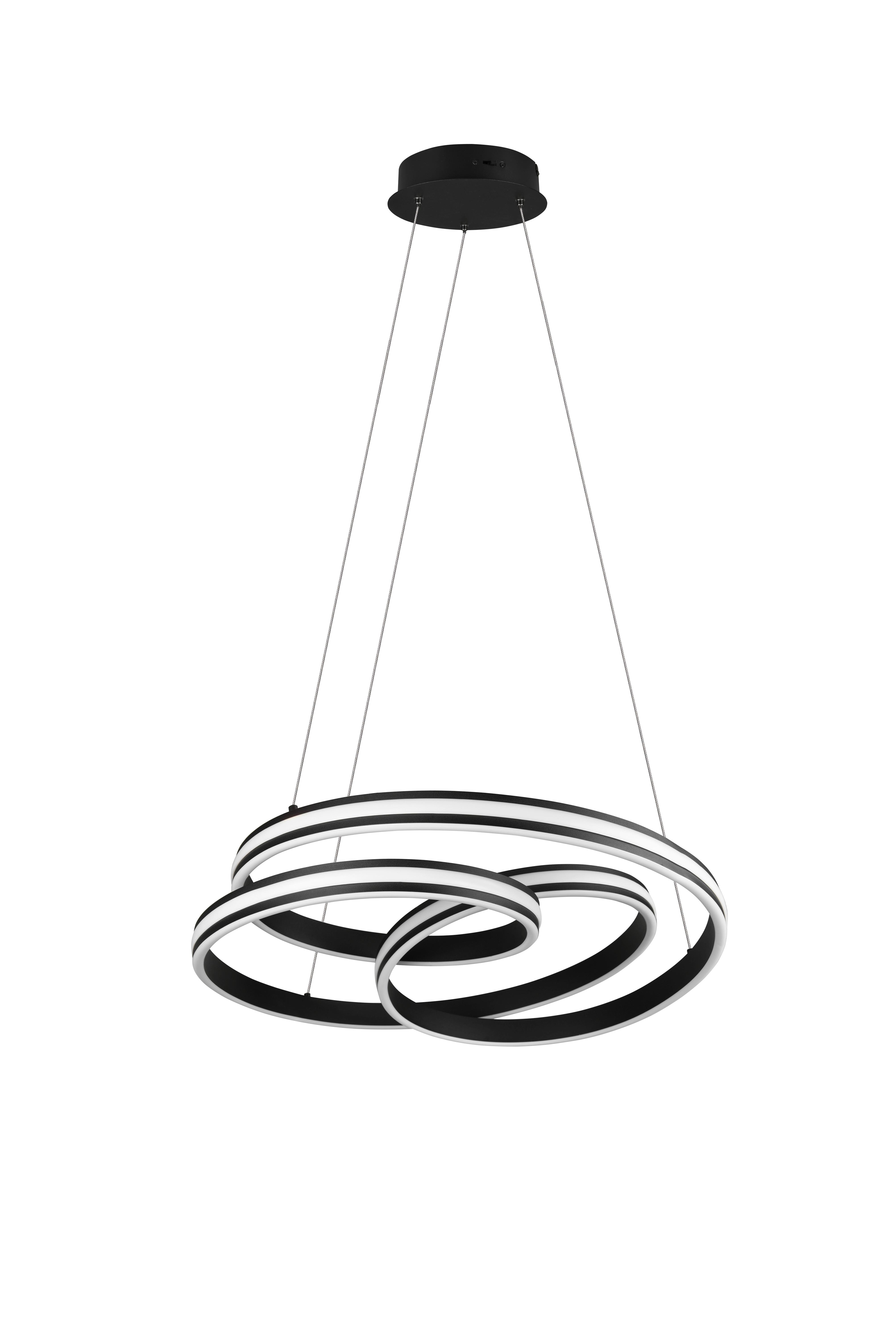 LED-Hängeleuchte Nuria Schwarz max. 60 Watt - Schwarz, Basics, Metall (60/150cm) - Trio Leuchten