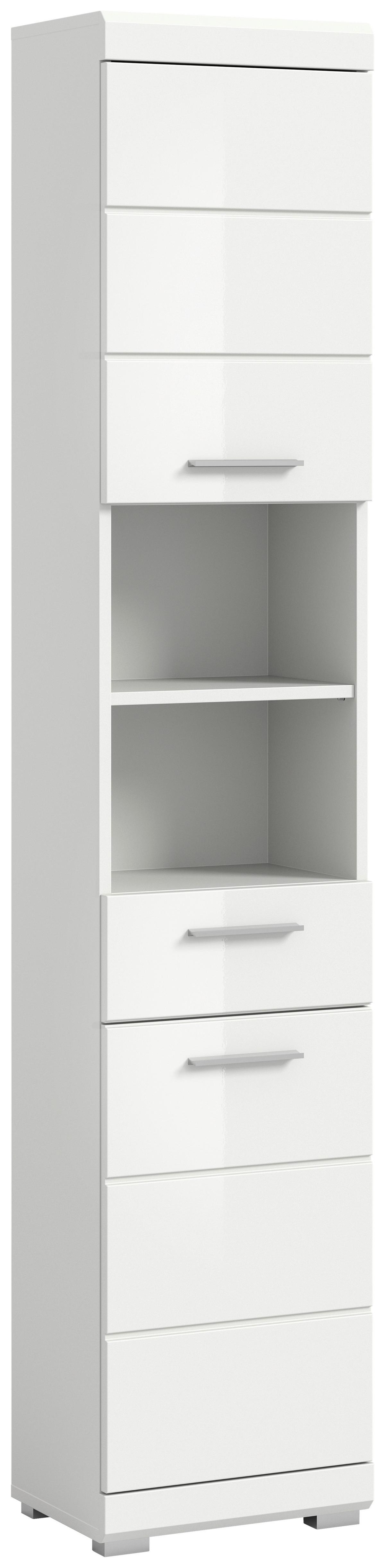 Visoka Omara Scout, Bela - srebrne barve/bela, Moderno, umetna masa/leseni material (37/191/31cm) - MID.YOU