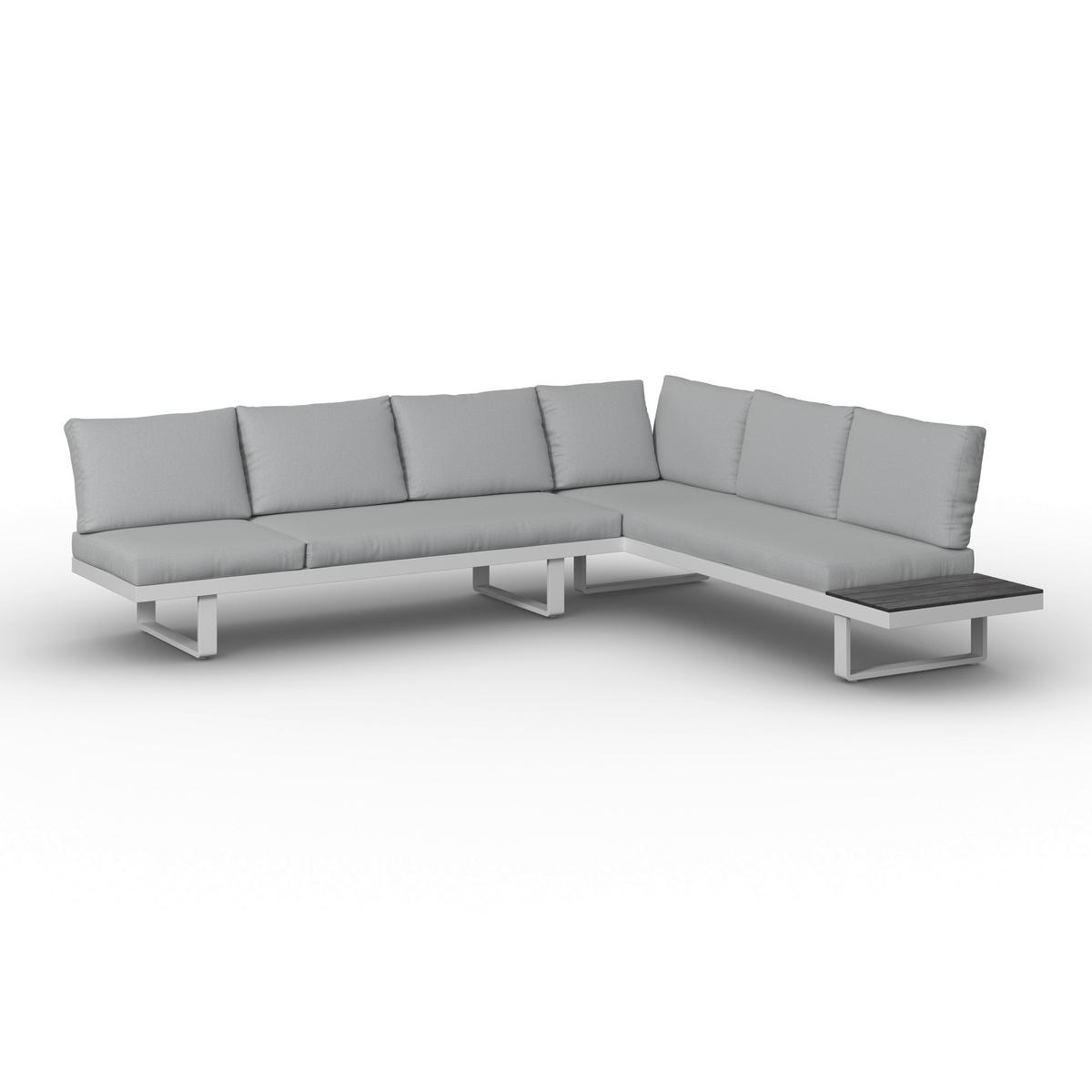 Dining-Loungeset Leandra Hellg Outdoorstoff/Metall/Polywood - Dunkelgrau/Hellgrau, MODERN, Kunststoff/Textil - Bessagi Garden