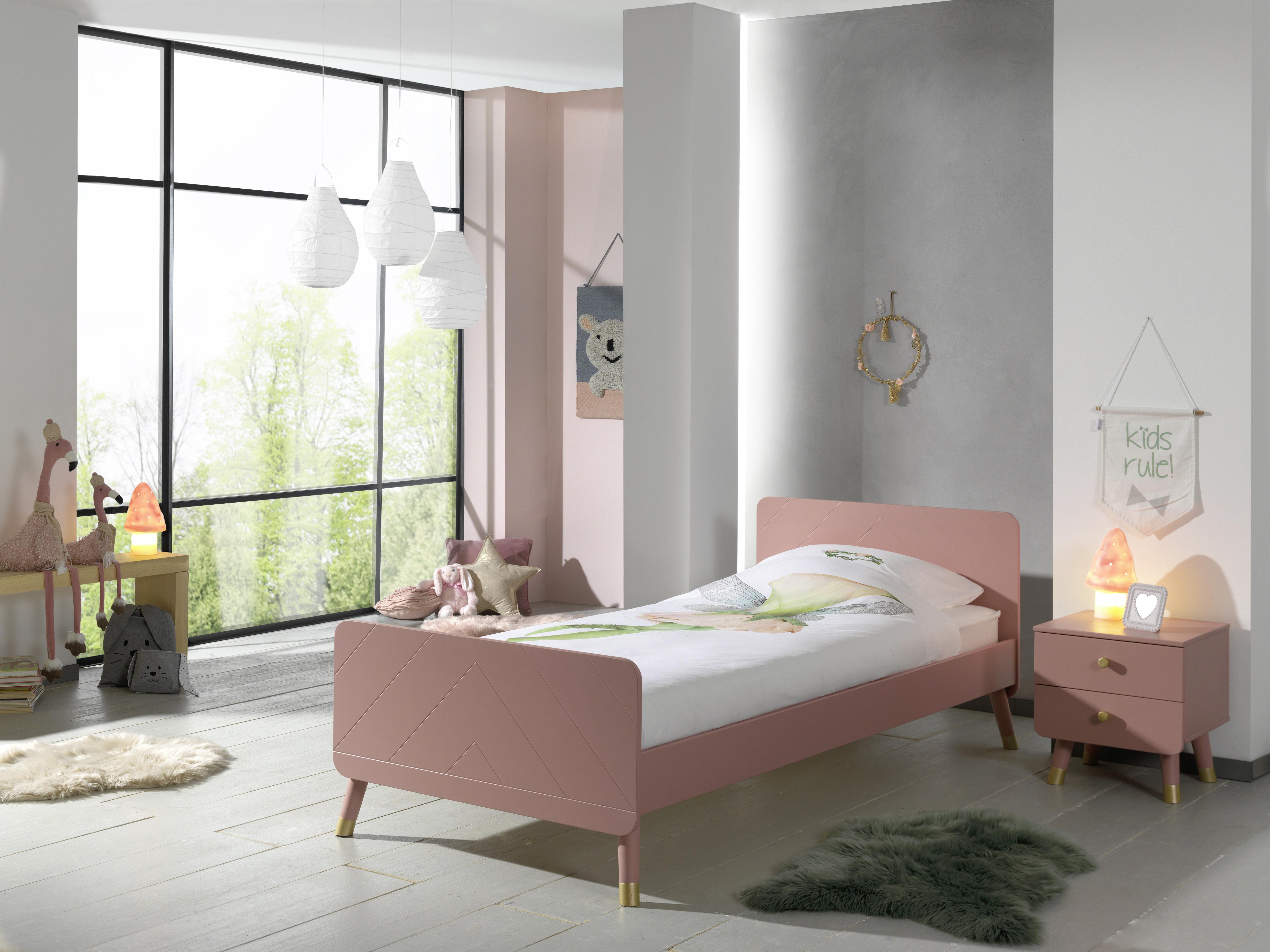 Kindernachtkästchen Rosa H: 45,2 cm Billy - Goldfarben/Rosa, KONVENTIONELL, Holzwerkstoff/Kunststoff (43/45,20/40cm) - MID.YOU