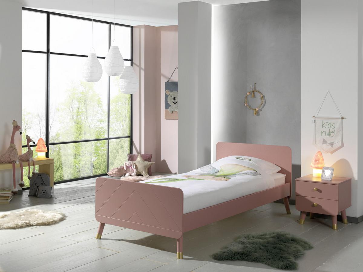 Kindernachtkästchen Rosa H: 45,2 cm Billy - Goldfarben/Rosa, KONVENTIONELL, Holzwerkstoff/Kunststoff (43/45,20/40cm) - MID.YOU
