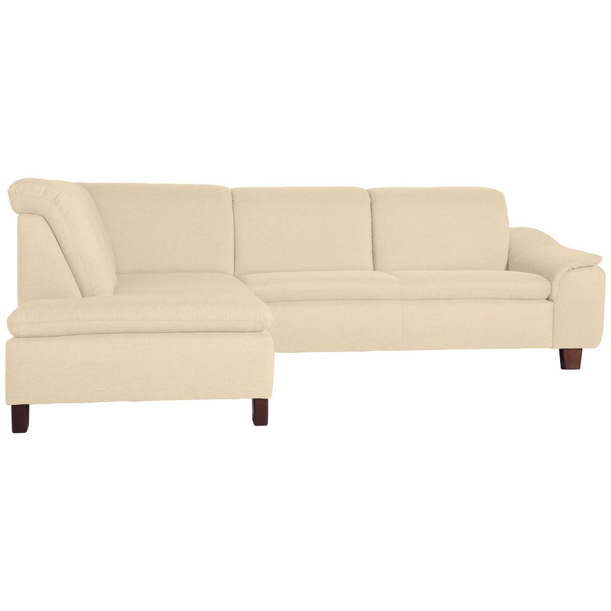 ECKSOFA AARON - Beige/Nussbaumfarben, Design, Holz/Textil (187/247cm) - Max Winzer