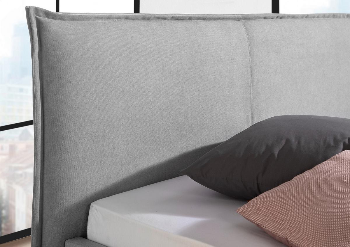 Polsterbett Stacey Grau ca. 100x200 cm - Schwarz/Grau, MODERN, Kunststoff/Textil (100/200cm) - Livetastic