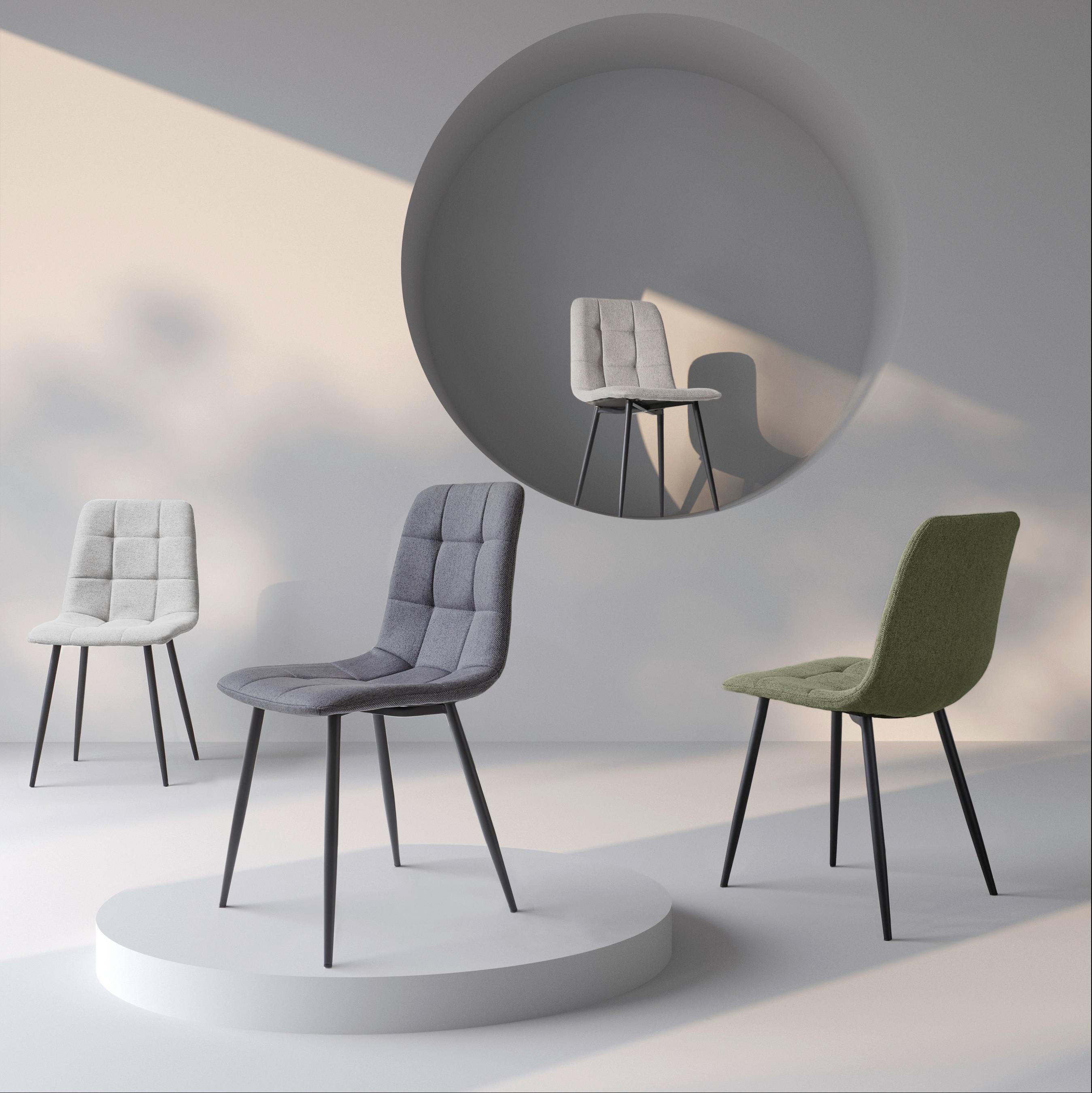 KRZESŁO JEFF - czarny/szary, Design, metal/tkanina (45/86.5/55cm) - Stylife