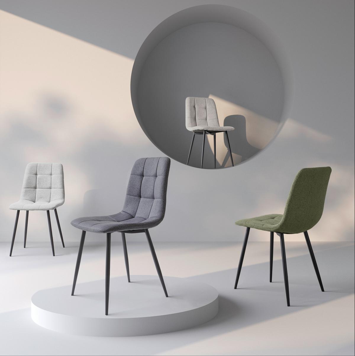 KRZESŁO JEFF - czarny/szary, Design, metal/tkanina (45/86.5/55cm) - Stylife