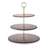 Stojalo Za Mafine Cupcake, Zlata - zlate barve, Basics, kamen/kovina (30/25/20/35cm) - Echtwerk