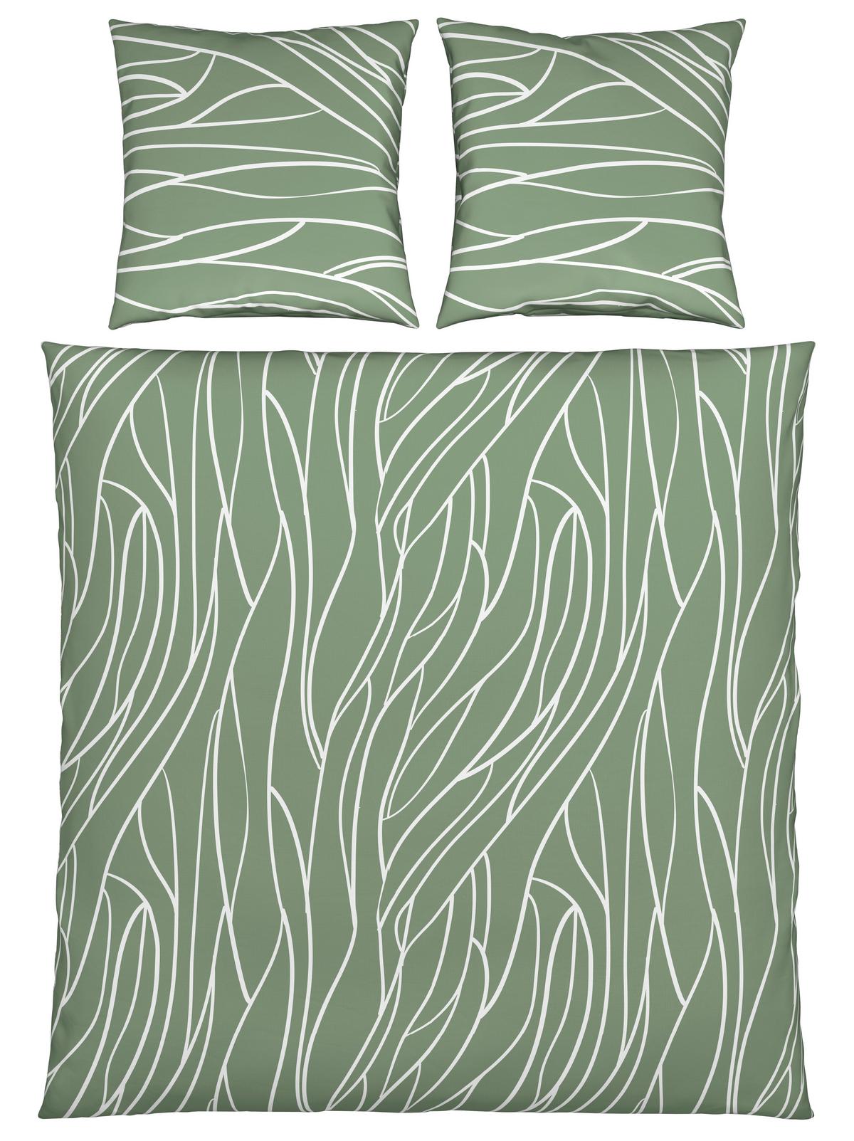 Bettwäsche Juliane XXL Grün ca. 200x200cm - Grün, KONVENTIONELL, Textil (200/200cm) - Mömax