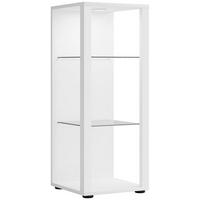 Vitrina Glasol M, Bela - črna/bela, Moderno, umetna masa/steklo (35/90/35cm) - MID.YOU