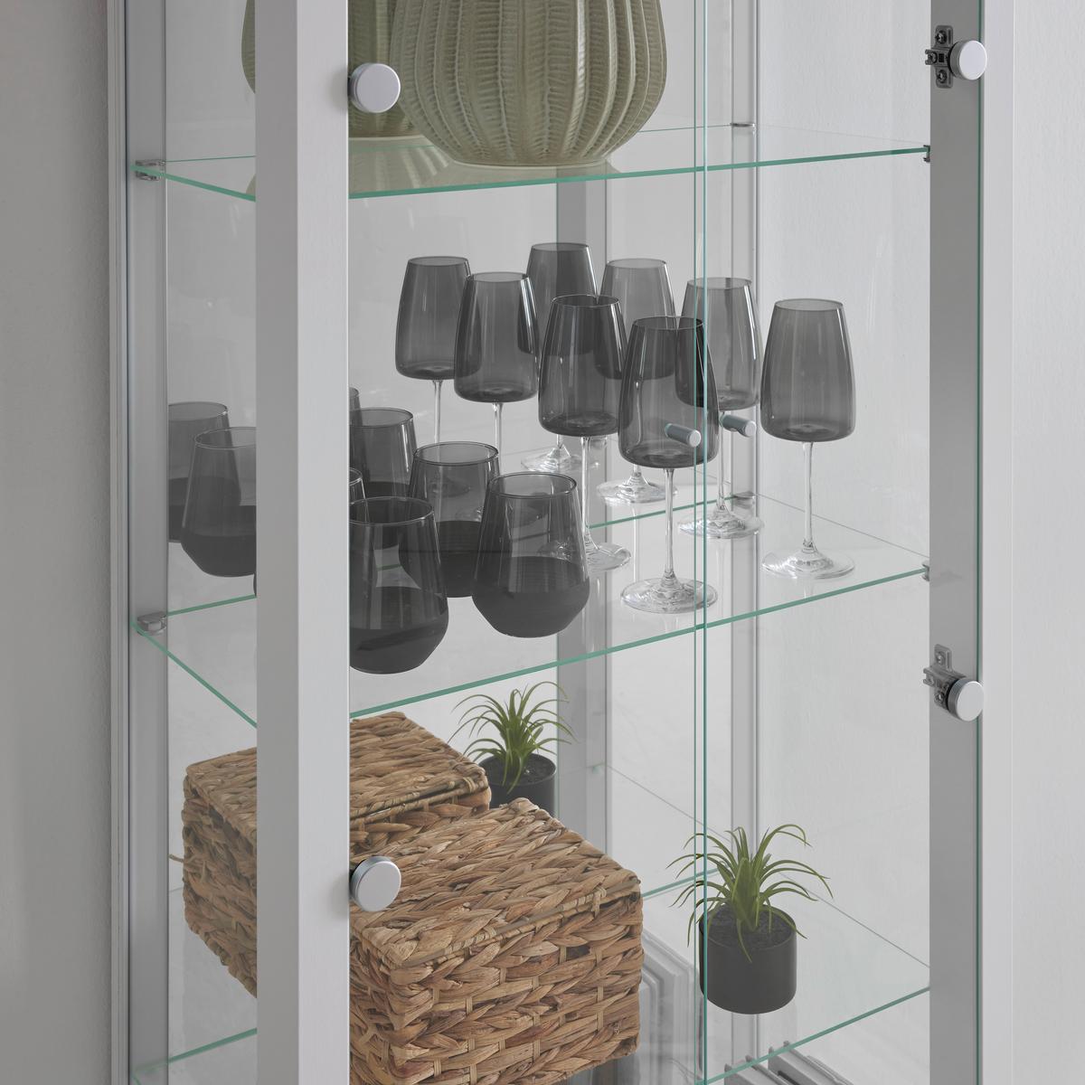 Vitrina Albi -Exklusiv- - bela, Moderno, kovina/steklo (62/189/33cm) - Mömax