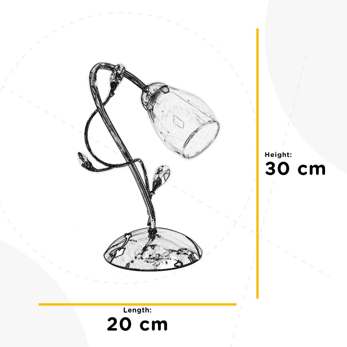 Kristály Asztali Lámpa 4728/l Sharon - krómszínű/cappuccino, Basics, műanyag/üveg (20/20/30cm)