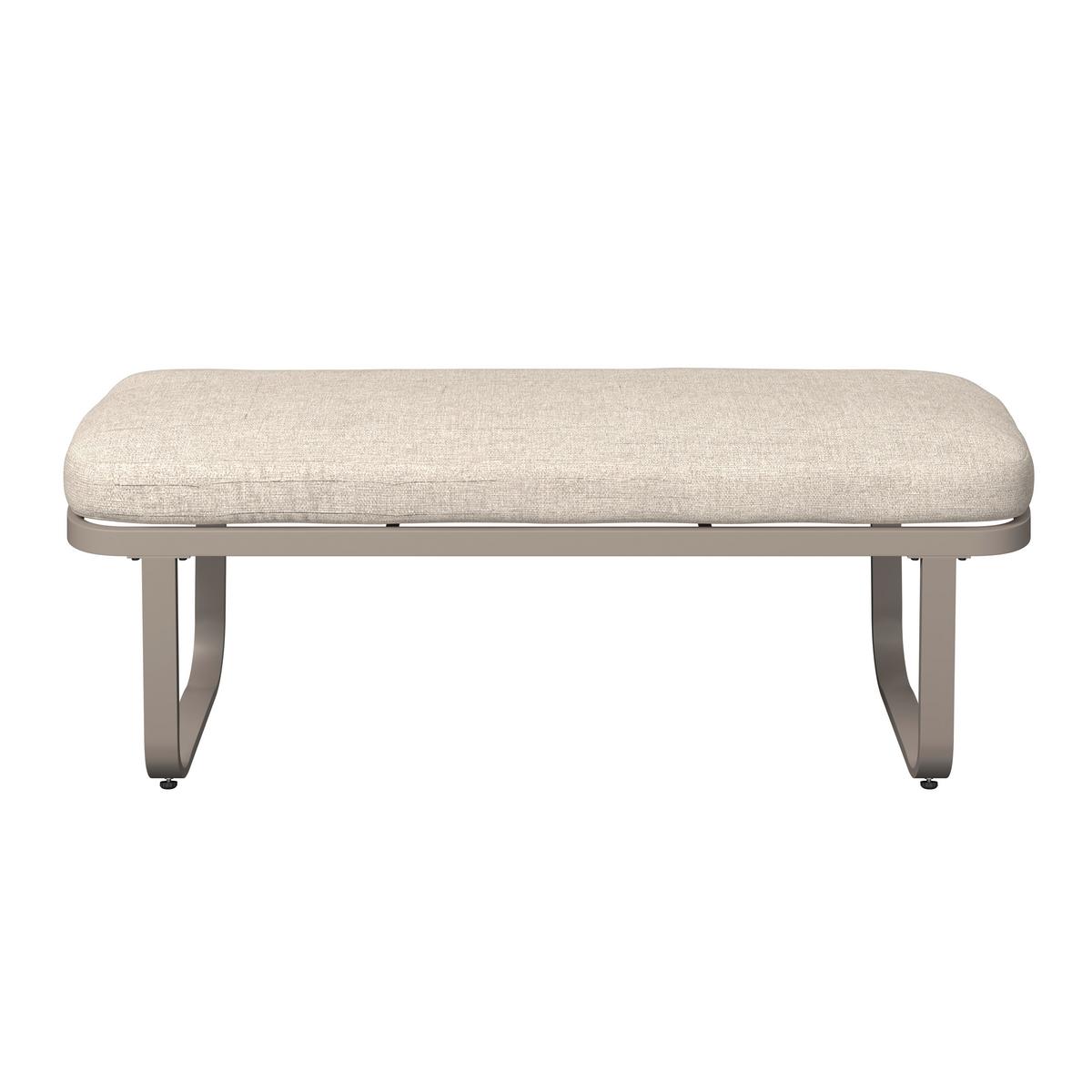 Loungegarnitur Sophia Hellgrau/Beige, 4-teilig - Beige/Creme, MODERN, Glas/Textil (195/73/72cm)