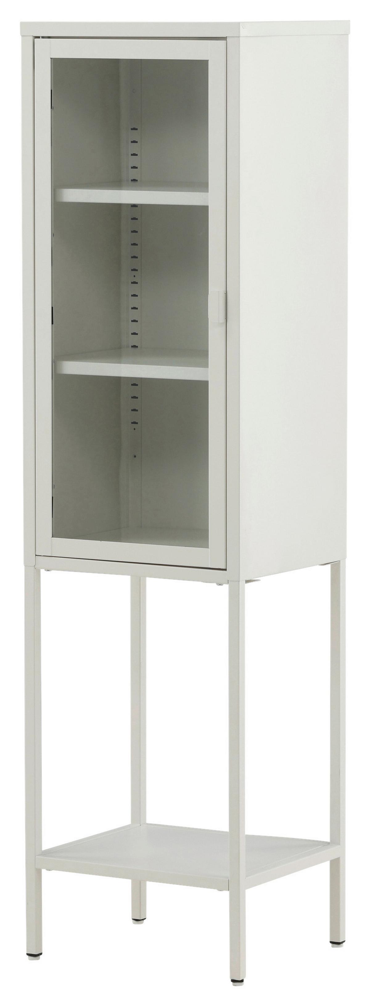 VITRINE MISHA - Weiß, Design, Metall (40,5/150/35cm) - Livetastic