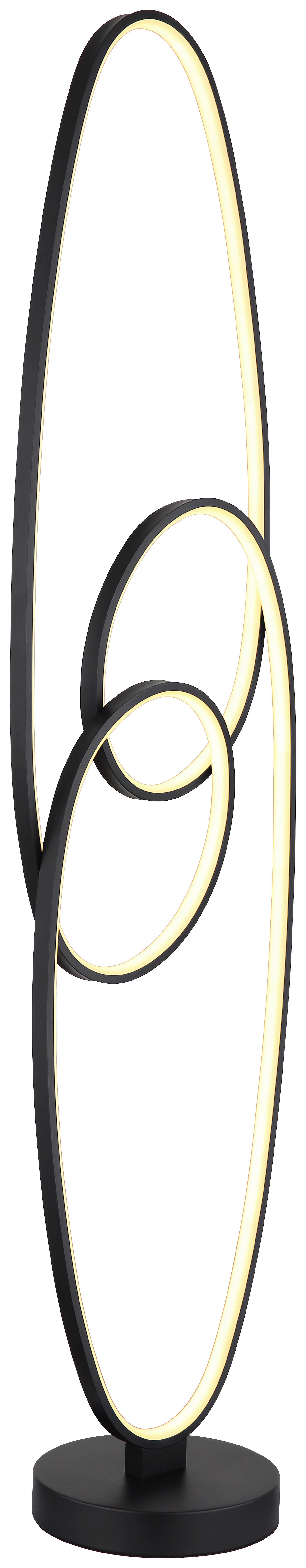 LED-GOLVLAMPA ITI - opal/svart, Modern, metall/plast (30/25/120cm) - Mömax