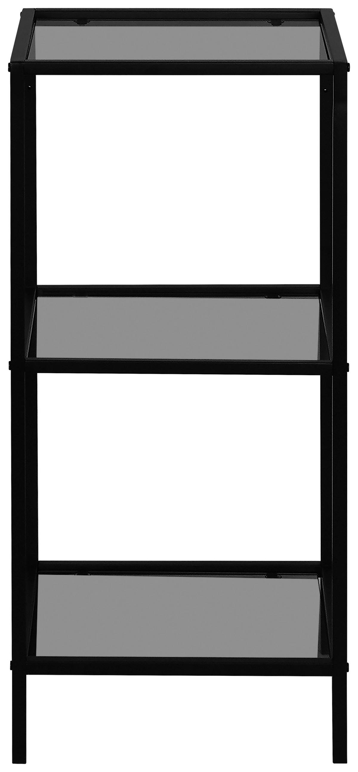 REGAŁ FLIP - czarny/szary, Basics, metal/szkło (37/82,5/33cm) - Carryhome