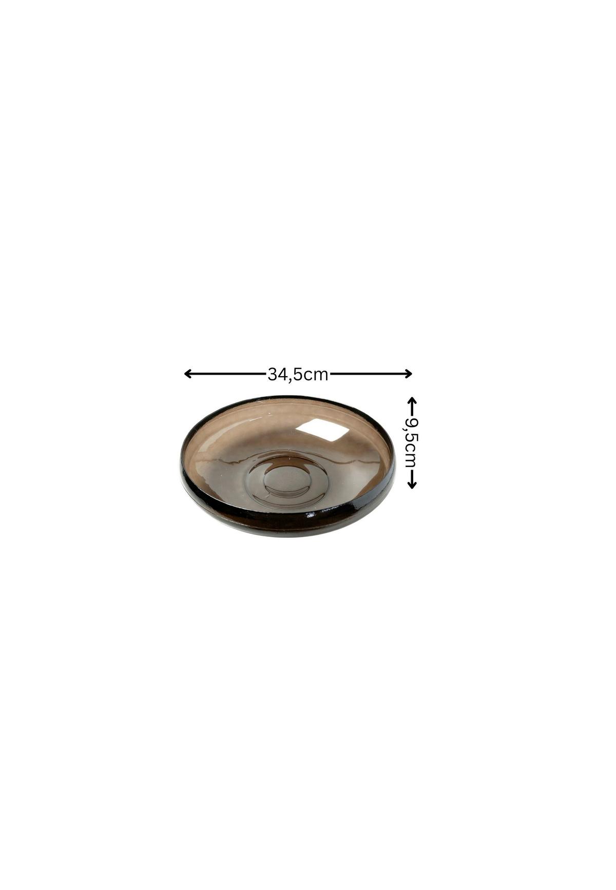 Dekoschale Nuru Bowl Dunkelbraun - Dunkelbraun, Basics, Glas (34,5/9,5cm) - FYNCH-HATTON