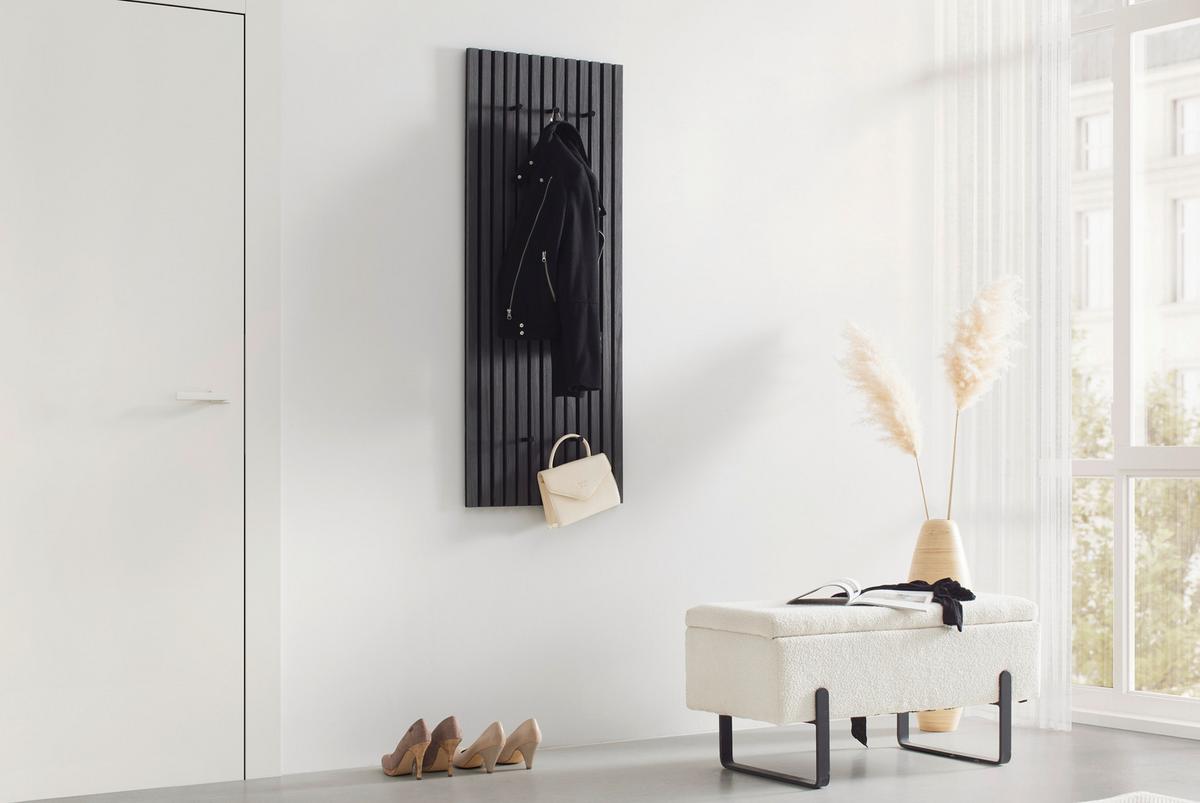 Garderobenpaneel Grace Grau - Grau, MODERN, Holzwerkstoff/Textil (50/125/7cm) - Mömax