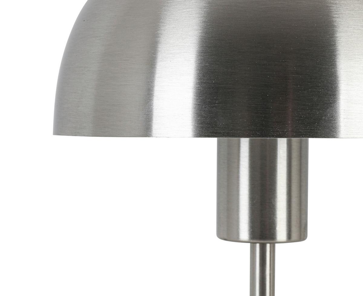 Tischleuchte Musch Nickelfarben max. 25 Watt - Schwarz/Nickelfarben, MODERN, Kunststoff/Metall (18/18/30cm) - Mömax