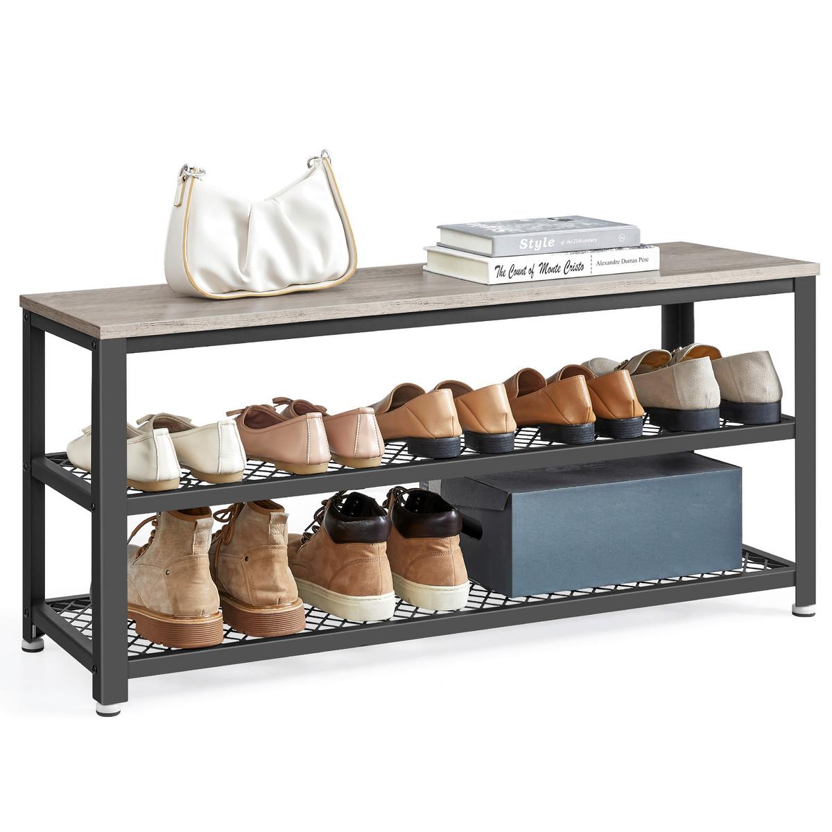 SCHUHBANK SHOE BENCH - Greige, MODERN, Holzwerkstoff/Metall (100/45/30cm) - MID.YOU