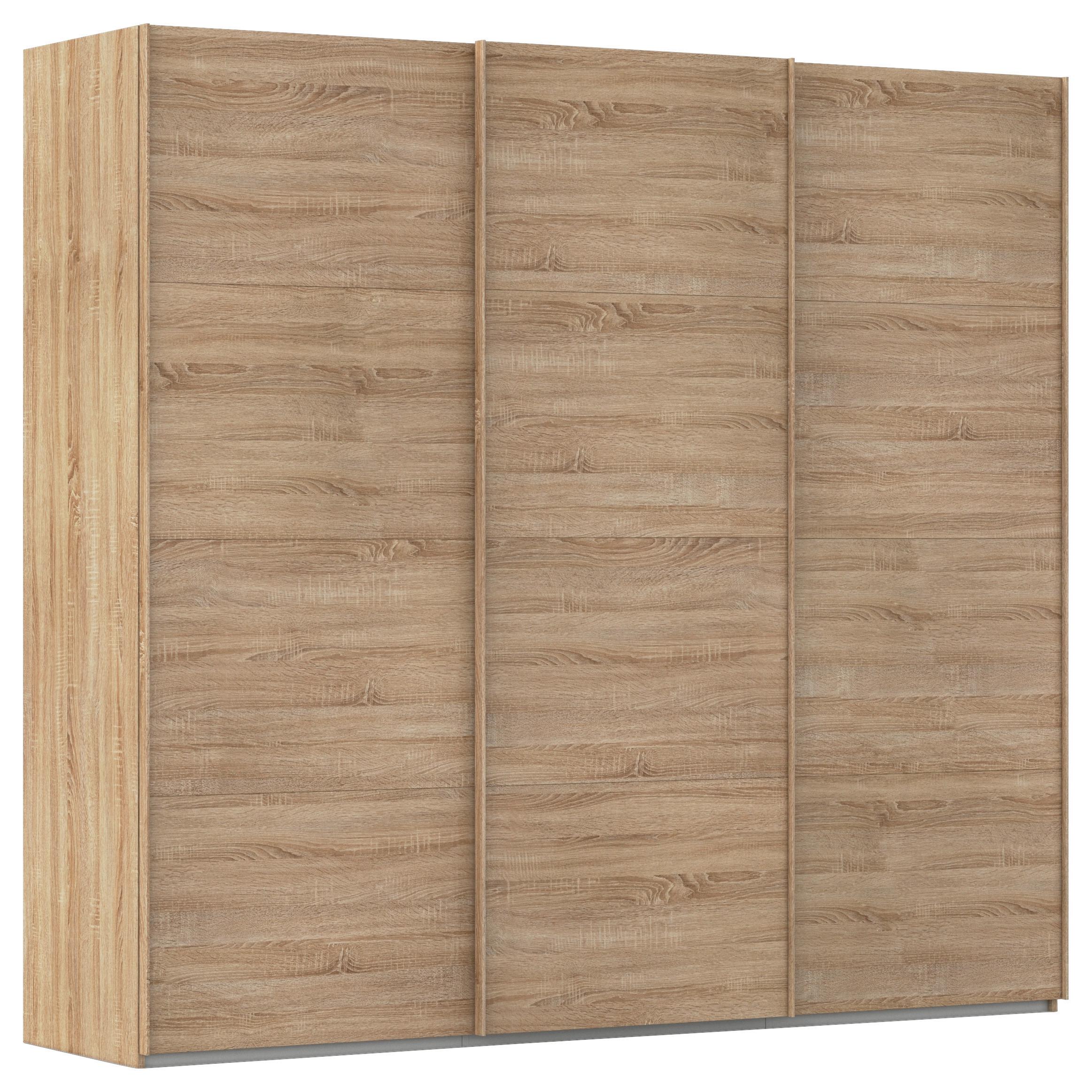 Omara Z Drsnimi Vrati Evelyn, Barva Hrasta - hrast sonoma, Design, umetna masa/leseni material (242/223/68cm) - Novel