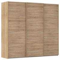 Omara Z Drsnimi Vrati Evelyn, Barva Hrasta - hrast sonoma, Design, umetna masa/leseni material (242/223/68cm) - Novel