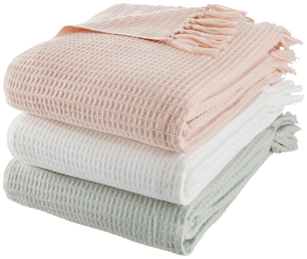 Decke Susa in Salbeigrün ca. 140x180cm - Salbeigrün, MODERN, Textil (140/180cm) - Modern Living