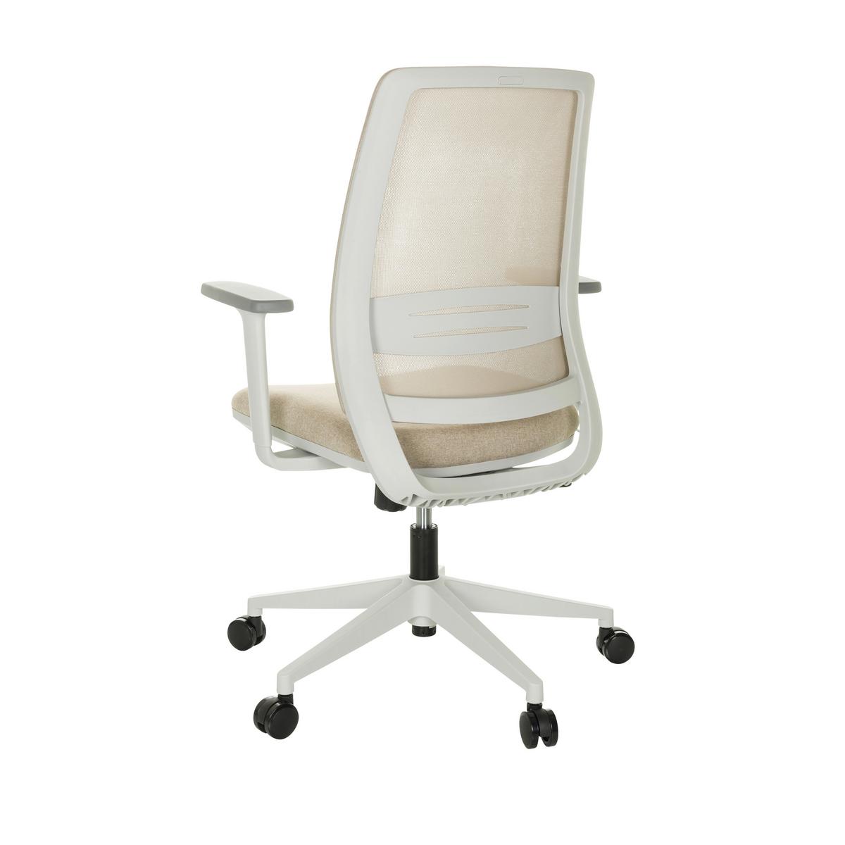Pisarniški Stol Profondo Eco W, Bež - bela/bež, Basics, umetna masa/tekstil (68/98,5-108,5/56cm) - MID.YOU