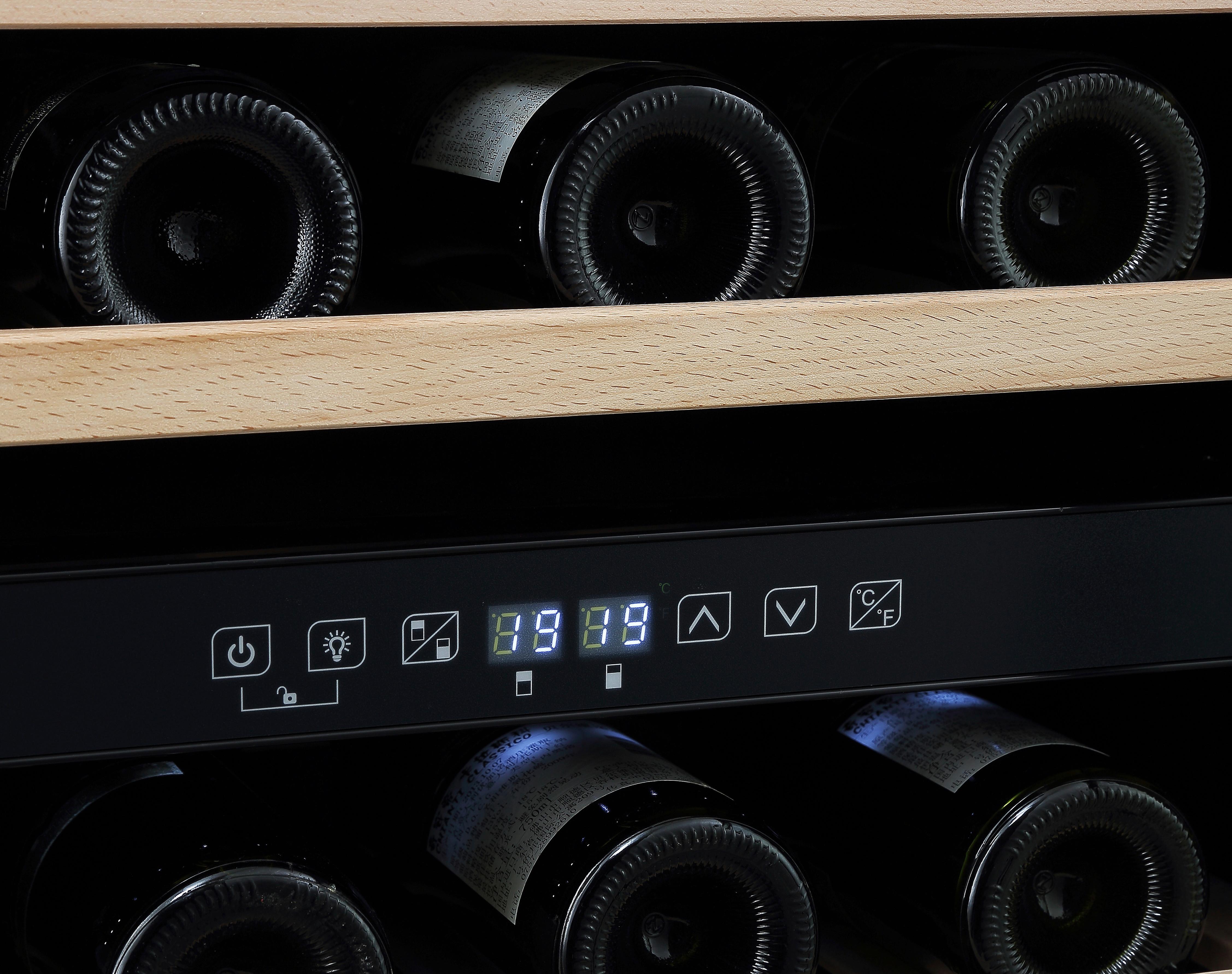 Weinkühlschrank Avino Schwarz für 49 Flaschen B: ca. 48 cm - Schwarz, Trend, Glas/Holz (48/85,5/57,5cm) - Respekta