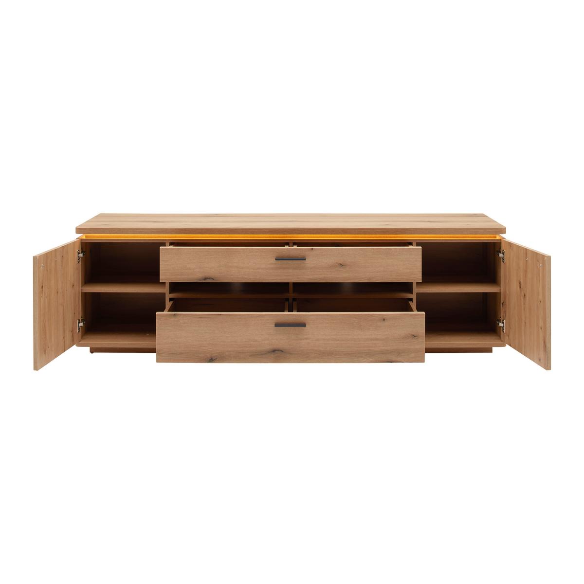TV-Element Alameda Eichefarben - Eichefarben/Anthrazit, MODERN, Holzwerkstoff/Metall (210/65/50cm) - Mömax