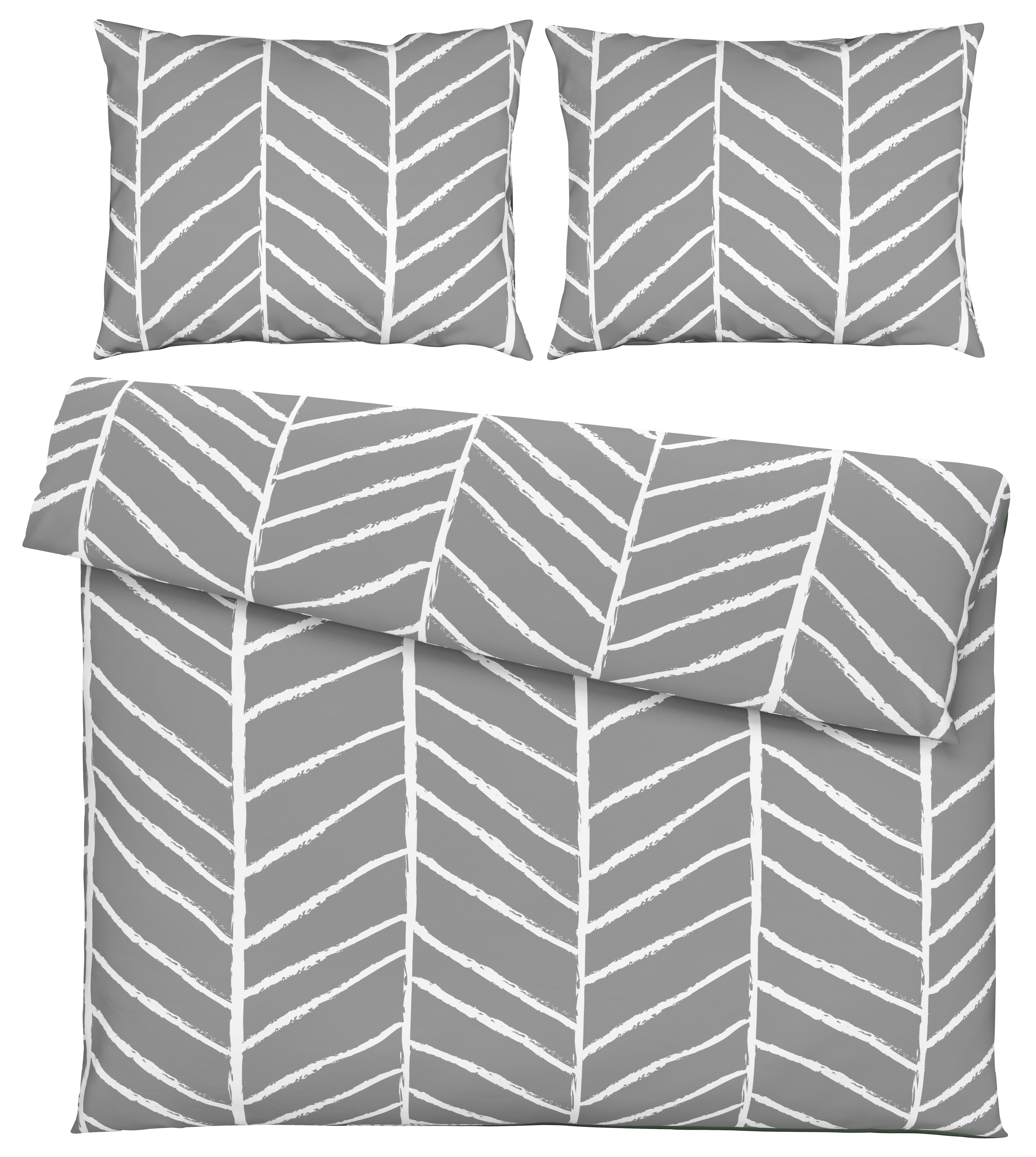 Posteljnina Marble, Siva, 2x60/80, 200/200 - siva, Konvencionalno, tekstil (200/200cm) - Modern Living