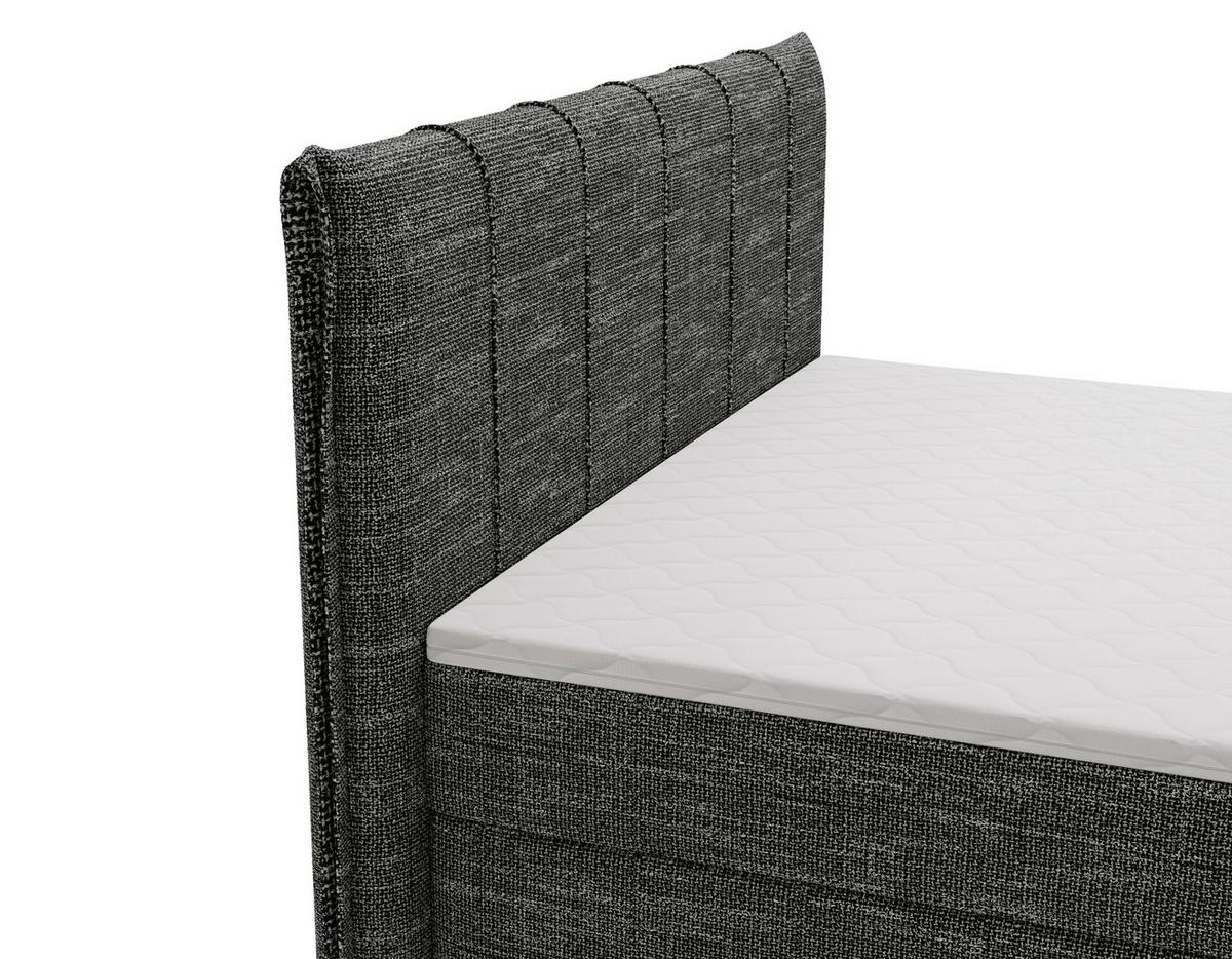 Boxbett Veloria Schwarz ca. 140x200cm - Schwarz, KONVENTIONELL, Textil/Metall (140/200cm) - Based