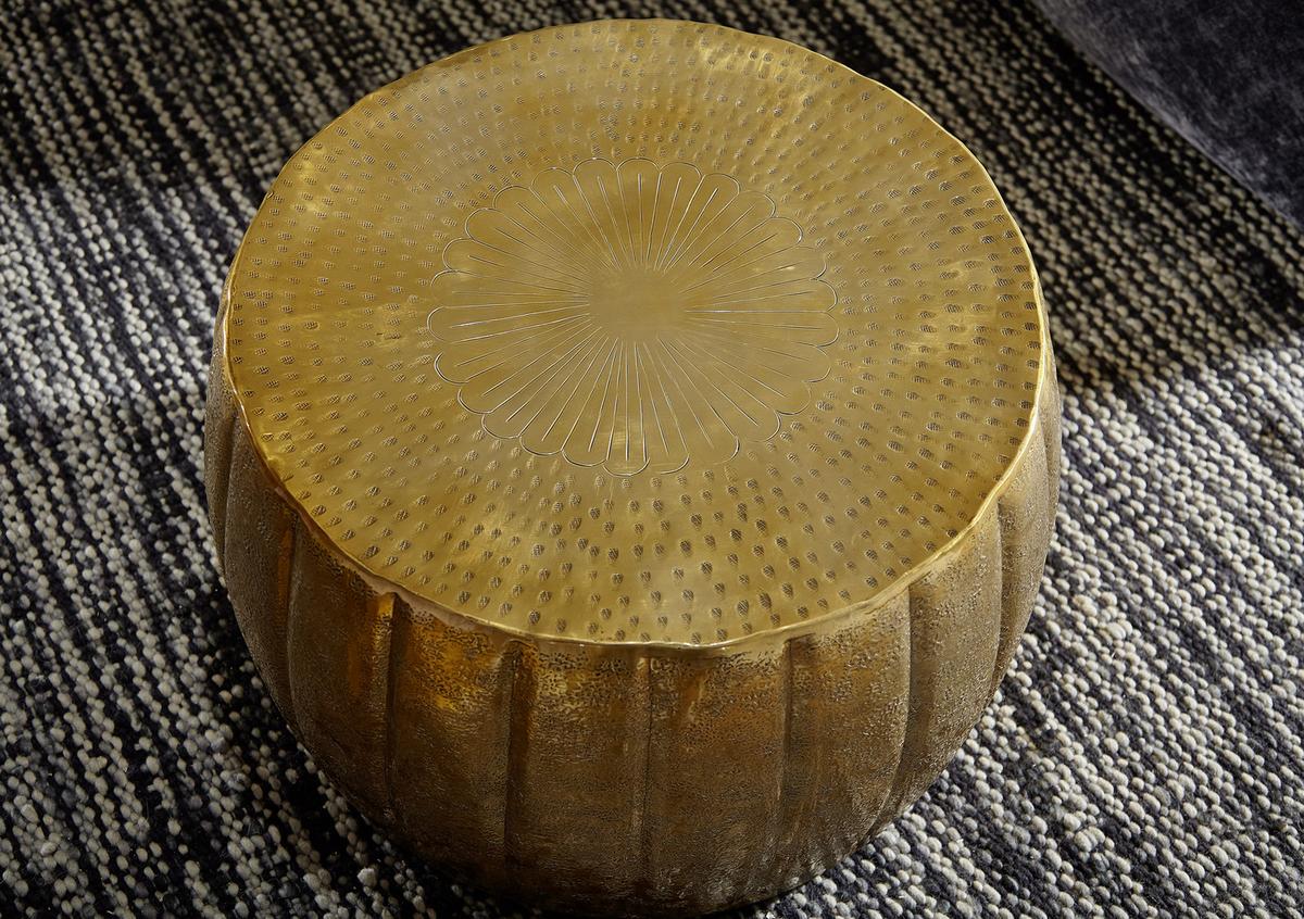 Klubska Miza Jamal - zlate barve, Trendi, kovina (60/60/36cm) - MID.YOU