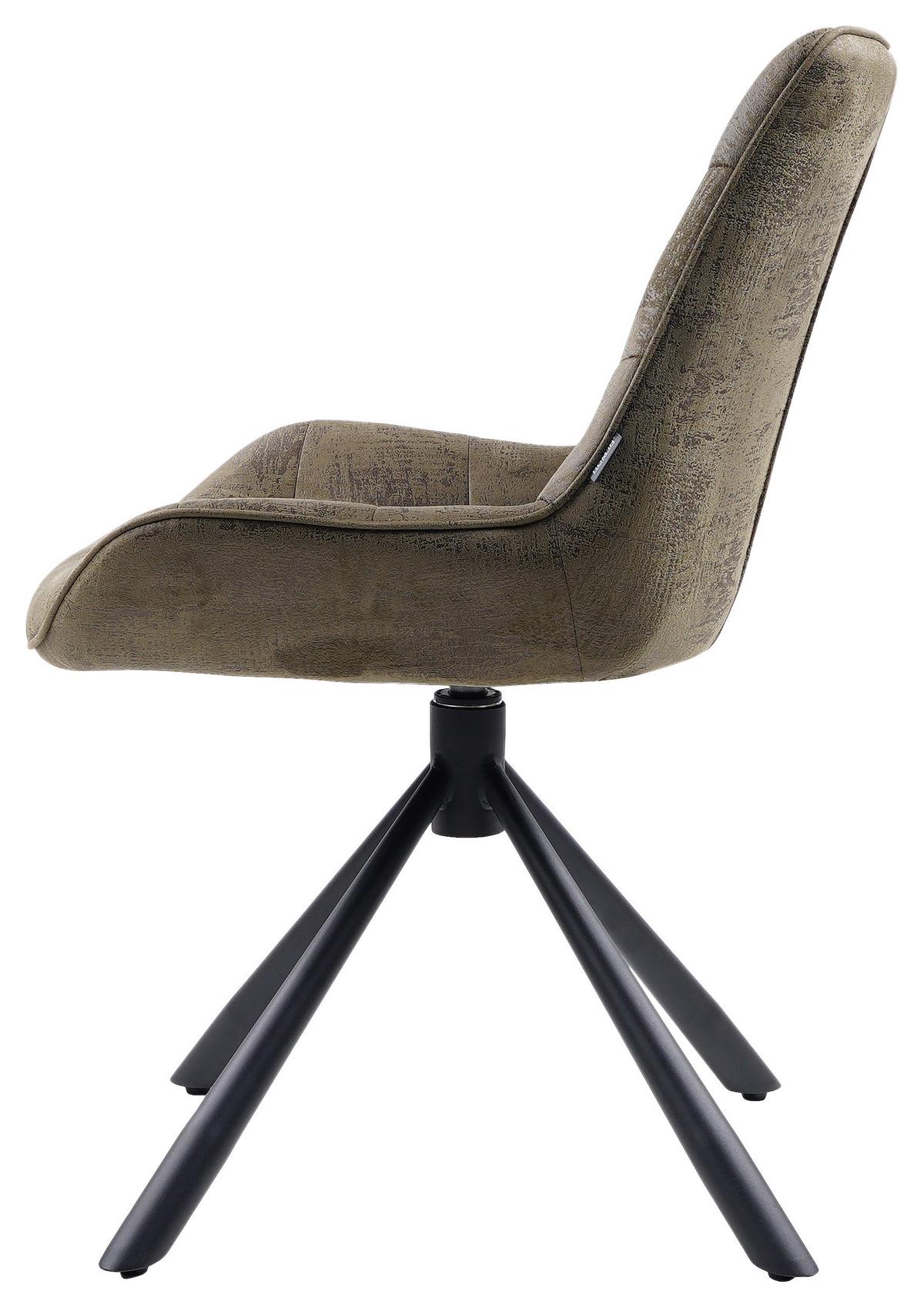 KRZESŁO HEIKO -HOM IN EXKLUSIV- - zielony/czarny, Design, metal/tkanina (57/84/63cm) - Hom`in