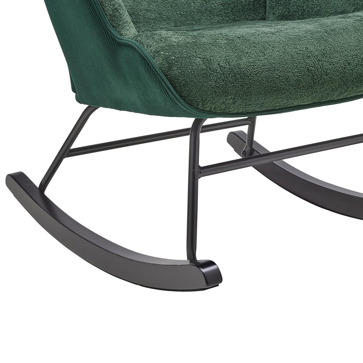 Schaukelstuhl Rock Grün/Schwarz - Schwarz/Grün, MODERN, Holz/Textil (66/90/77cm) - Mömax