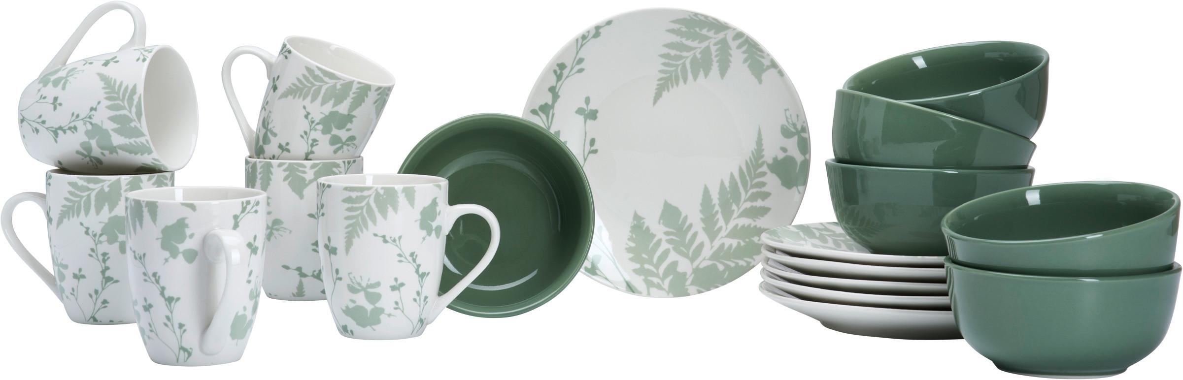 ZESTAW ŚNIADANIOWY 427585 IDA - zielony/biały, Konventionell, ceramika (38/23/29cm) - Ritzenhoff Breker