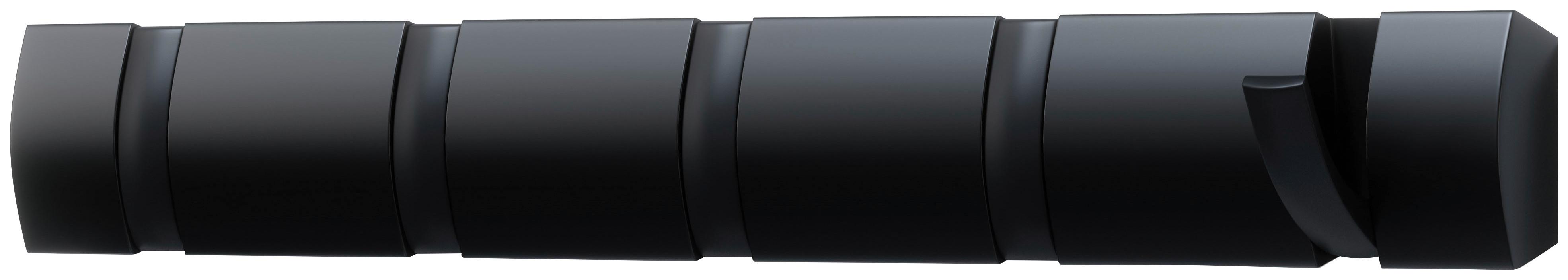 Hakenleiste Flip 5 Schwarz - Schwarz, MODERN, Holz/Kunststoff (51/6/3cm) - Mömax