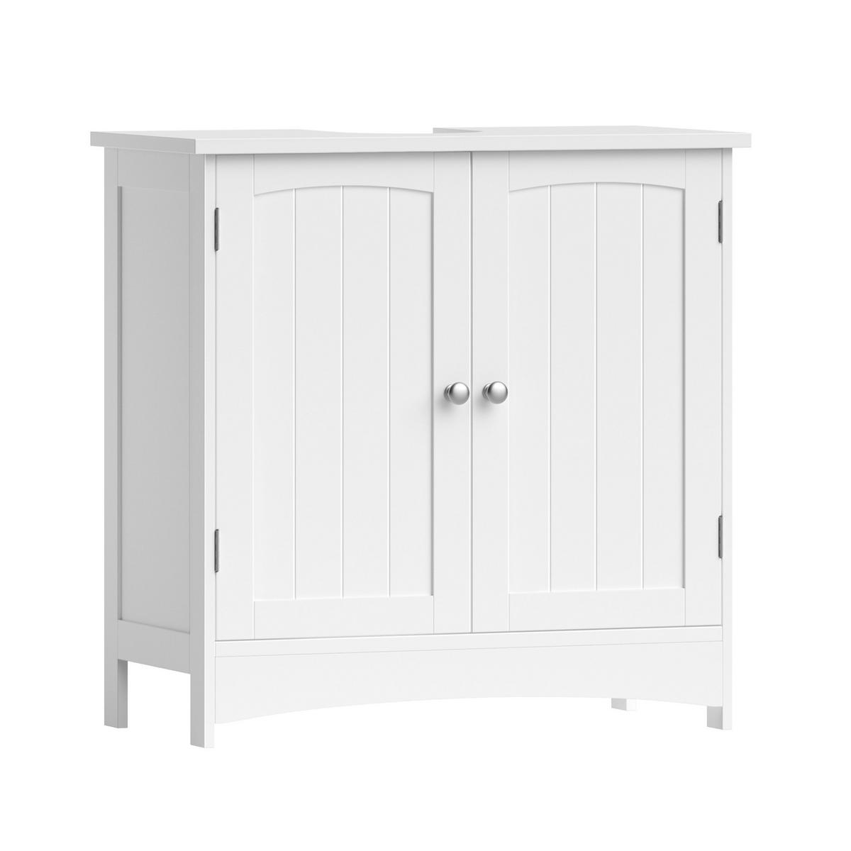 WASCHBECKENUNTERSCHRANK BBC01WT - Silberfarben/Schwarz, Trend, Holzwerkstoff/Metall (60/60/30cm) - MID.YOU