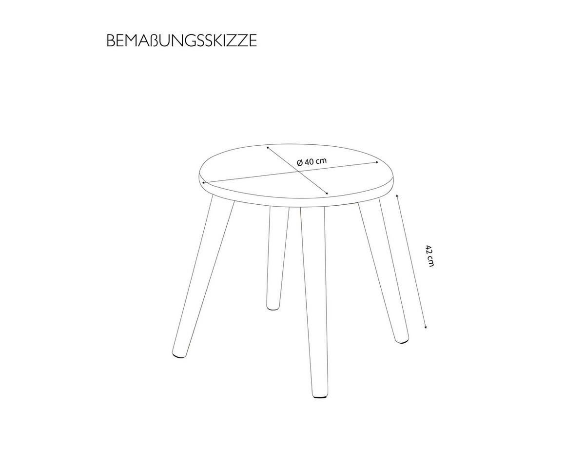 Hocker Skandi Creme Strukturstoff - Creme, Design, Holz/Textil (40/42/40cm) - Echtwerk