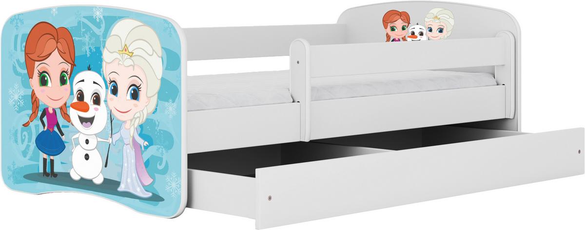 Otroška Postelja Babydreams, Bela, 80x160cm - bela/barve breze, Moderno, tekstil/leseni material (80/160cm) - MID.YOU