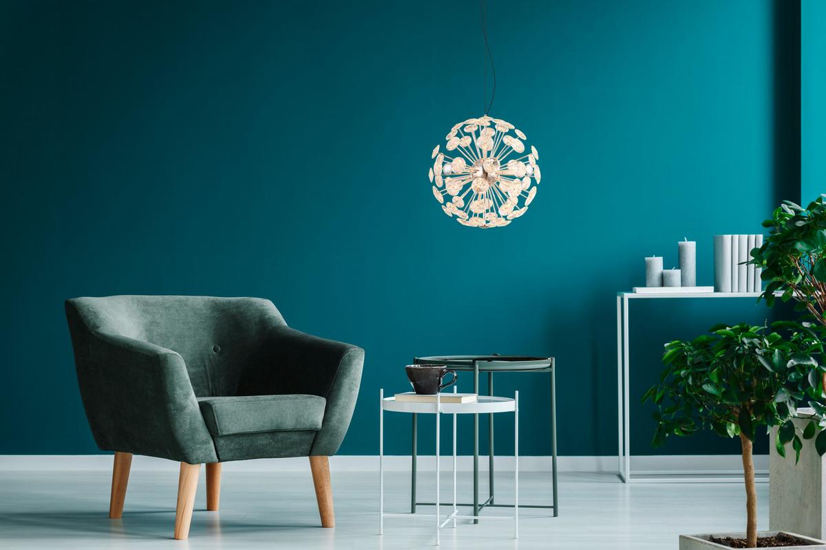 LED-HÄNGELEUCHTE 16047H1C VIRINA - Klar/Chromfarben, Konventionell, Glas/Kunststoff (45/150cm) - Globo