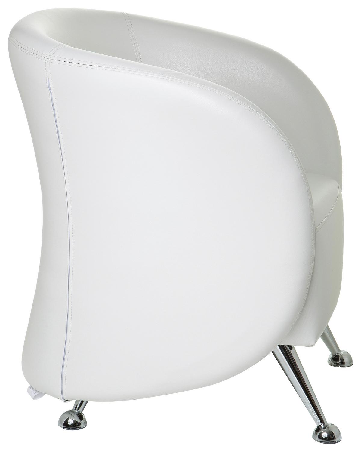 Fotelj St. Lucia, Bela - barve kroma/bela, Moderno, kovina/tekstil (60/85/50cm) - MID.YOU