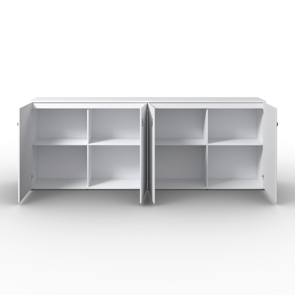 Comodă cu uși MICK - alb, Modern (180/69,5/40cm) - Bessagi Home