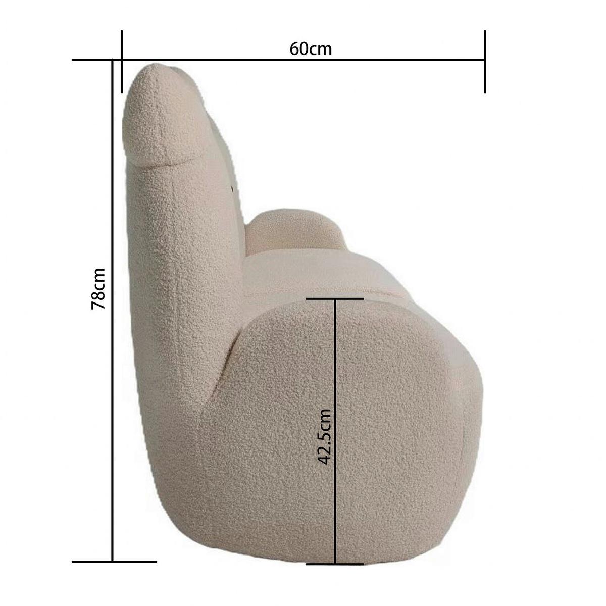 Sofa Kitti Weiß Teddystoff - Weiß, ROMANTIK / LANDHAUS, Holz/Textil (121/42/78cm) - Mömax
