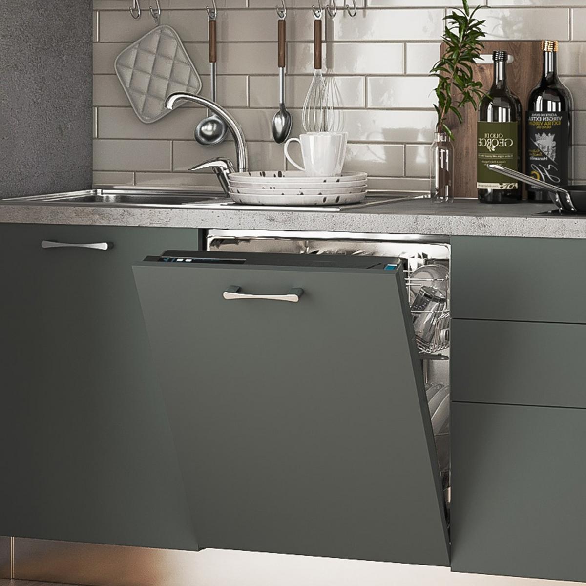 Blok Kuhinja S Aparatima Glen - zelena/antracit, Moderno, drvni materijal/metal (330/240/60cm) - Modern Living