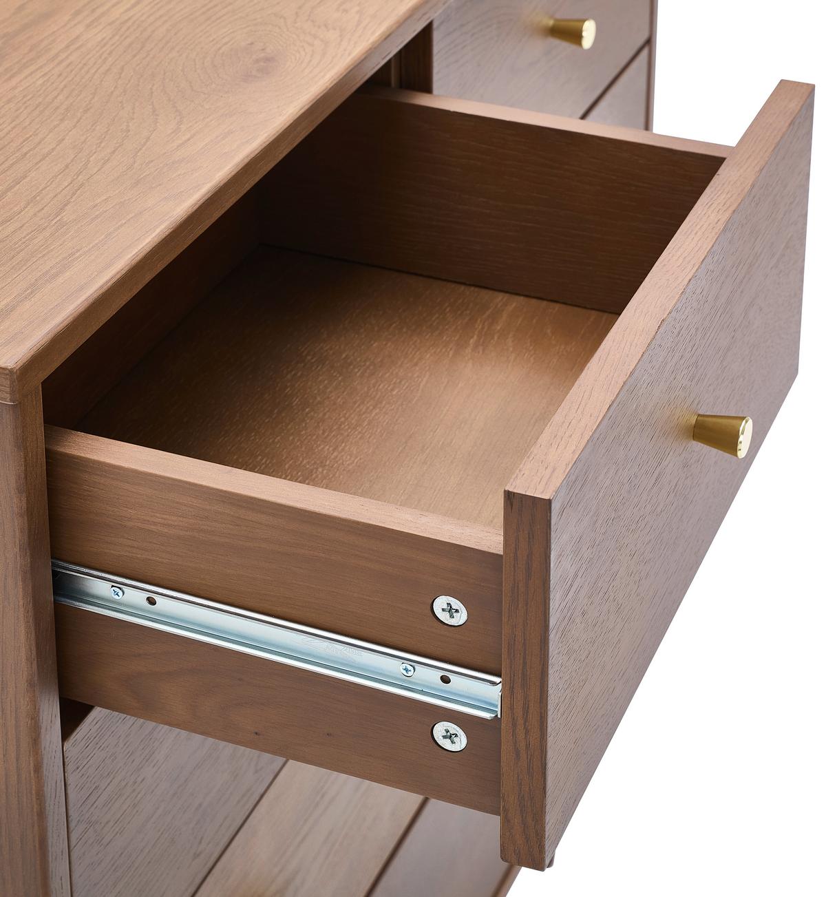 KOMODA SZEROKA SIDEBOARD - kolor orzecha włoskiego/kolor złoty, Lifestyle, materiał drewnopochodny/metal (148/74/40cm) - MID.YOU