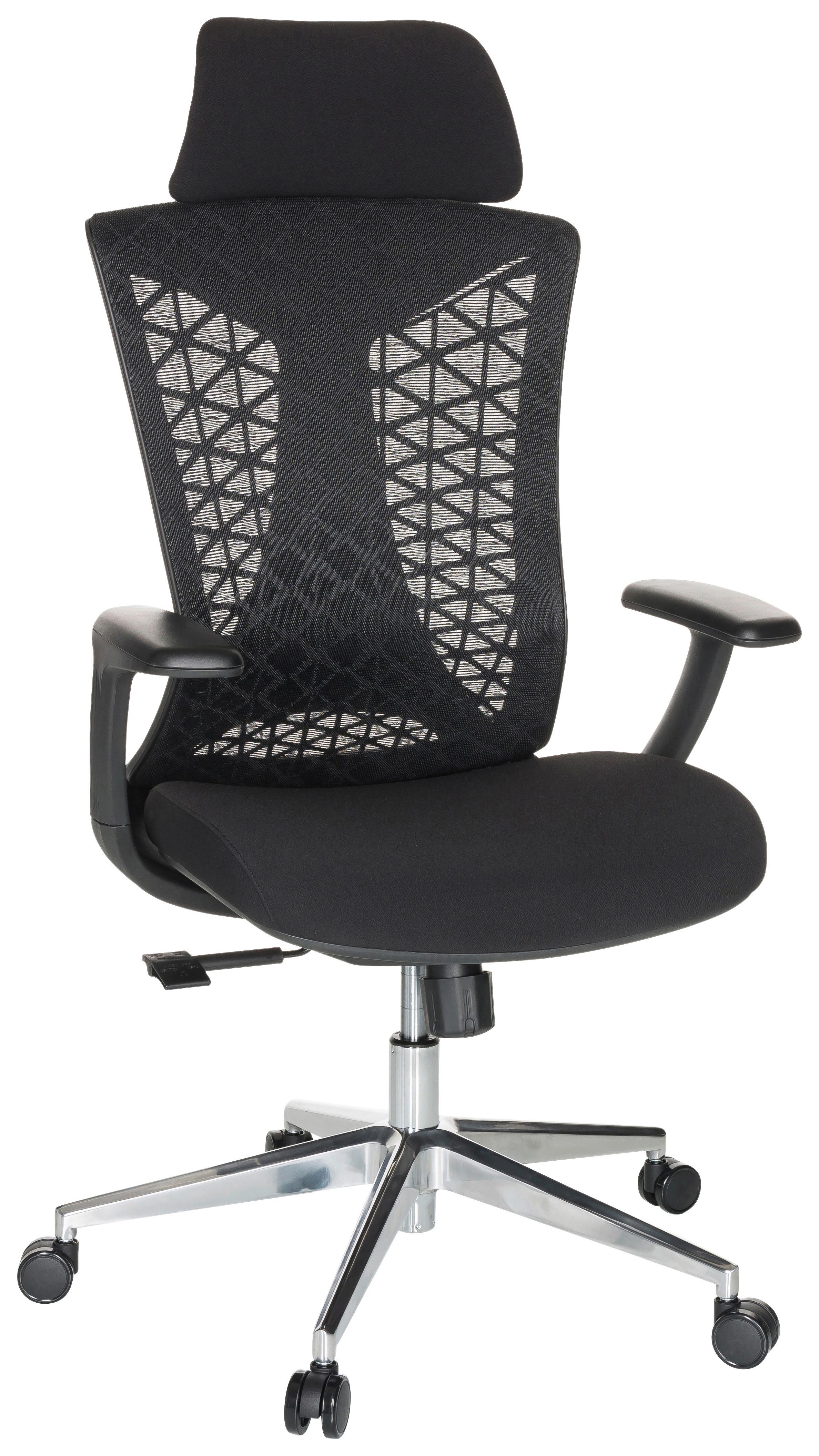 Pisarniški Stol Faleo B, Črna - srebrne barve/črna, Basics, kovina/umetna masa (67/115/69cm) - MID.YOU