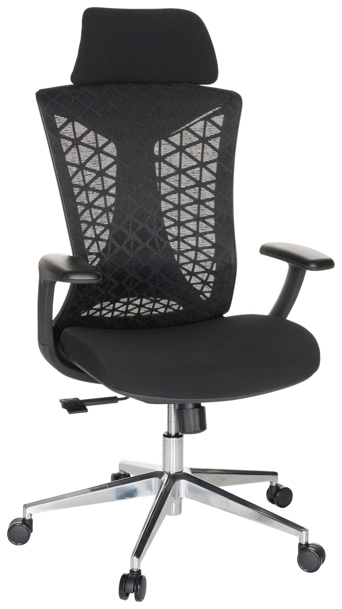 Pisarniški Stol Faleo B, Črna - srebrne barve/črna, Basics, kovina/umetna masa (67/115/69cm) - MID.YOU