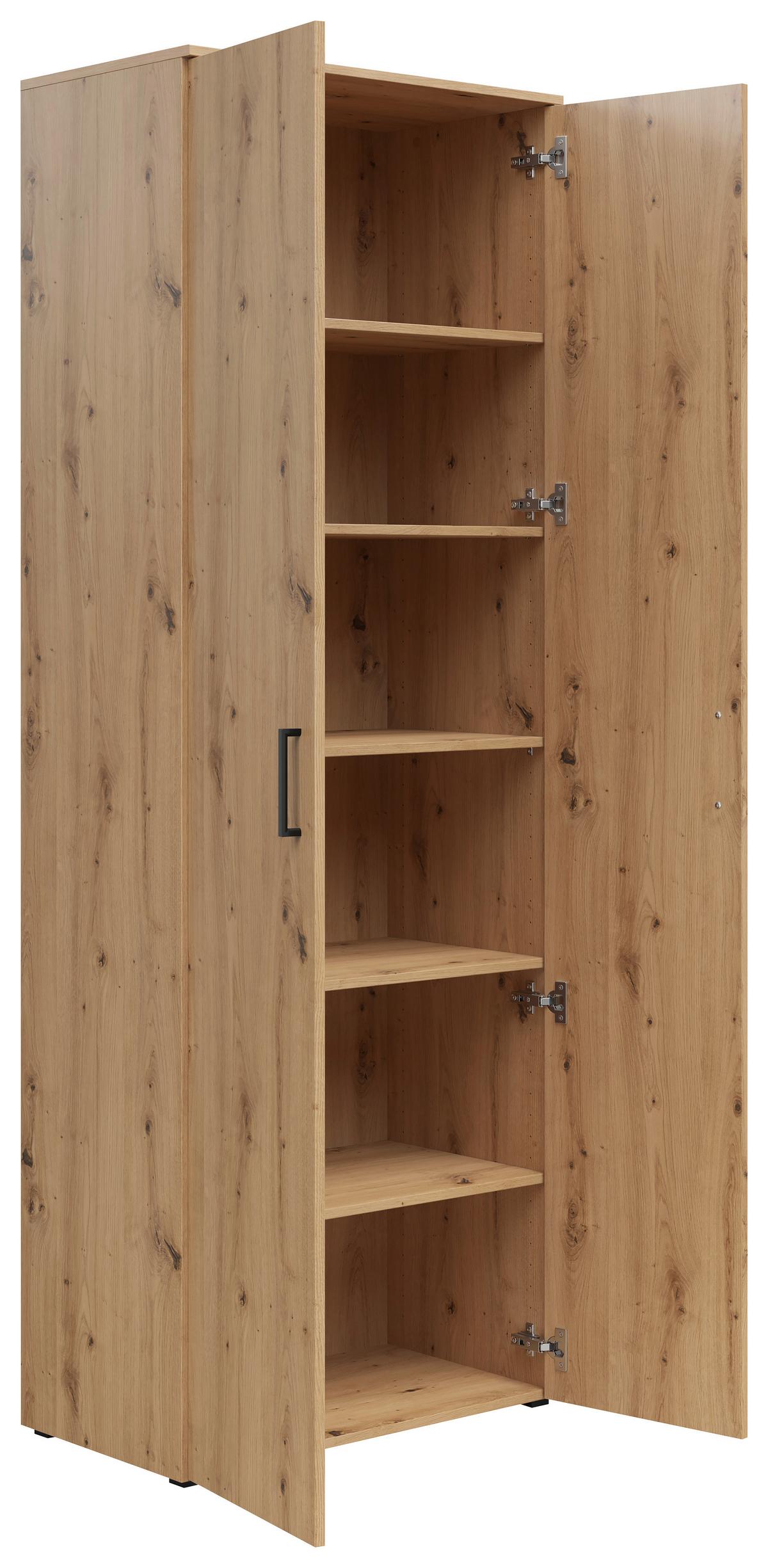 Omara Multistauraum - črna/hrast artisan, Moderno, umetna masa/leseni material (70/195/40cm) - Premium Living