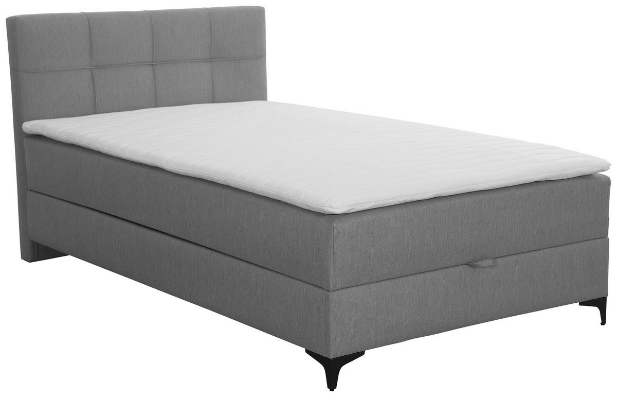 Boxbett Freddie ca. 120x200 Dunkelgrau - Dunkelgrau/Schwarz, MODERN, Textil (120/200cm) - MID.YOU