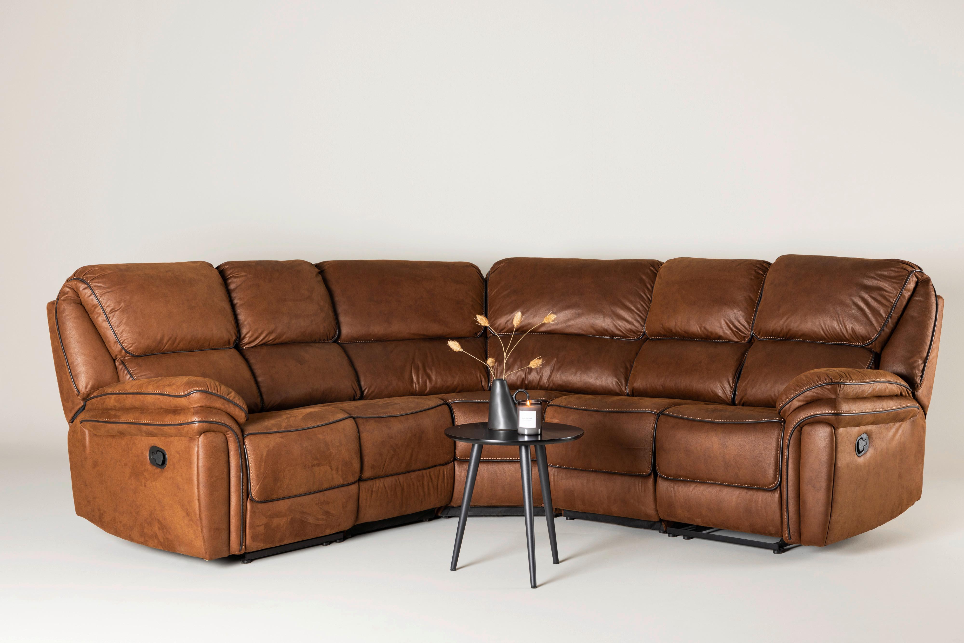 ECKSOFA SARANDA - Schwarz/Braun, Design, Textil (169/169cm) - Livetastic
