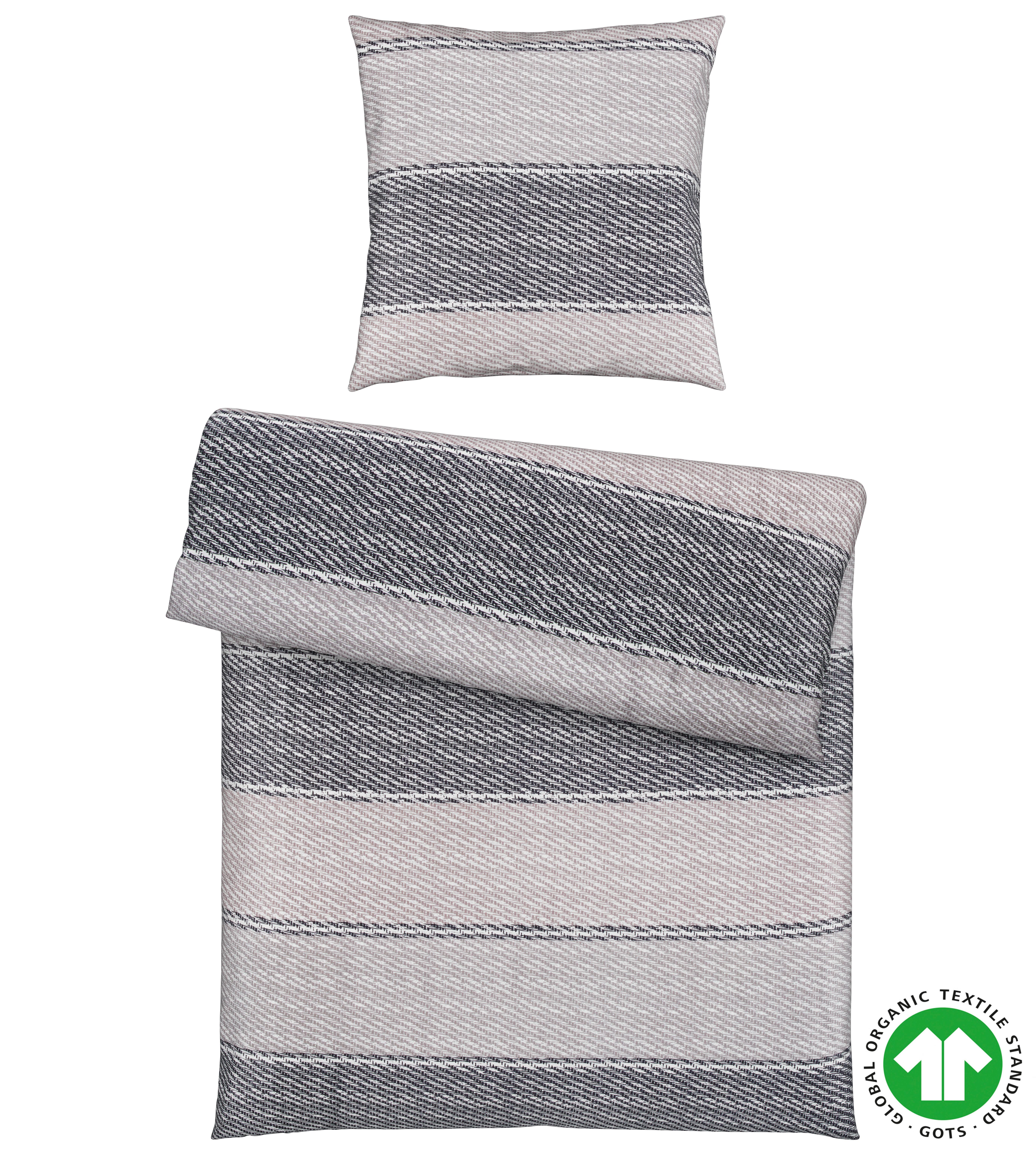 Bettwäsche Bio-Eva in Taupefarben ca. 140x200cm - Taupe, MODERN, Textil (140/200cm) - ecoTree